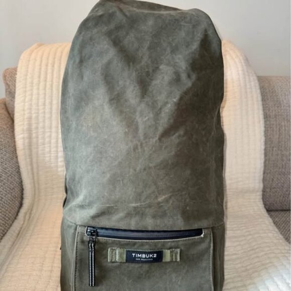 TIMBUK2 Green Canvas Backpack - Picture 1 of 3